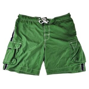 Ocean Pacific Mens Green Cargo Board Shorts Swim Trunks Size Large L OP 36W